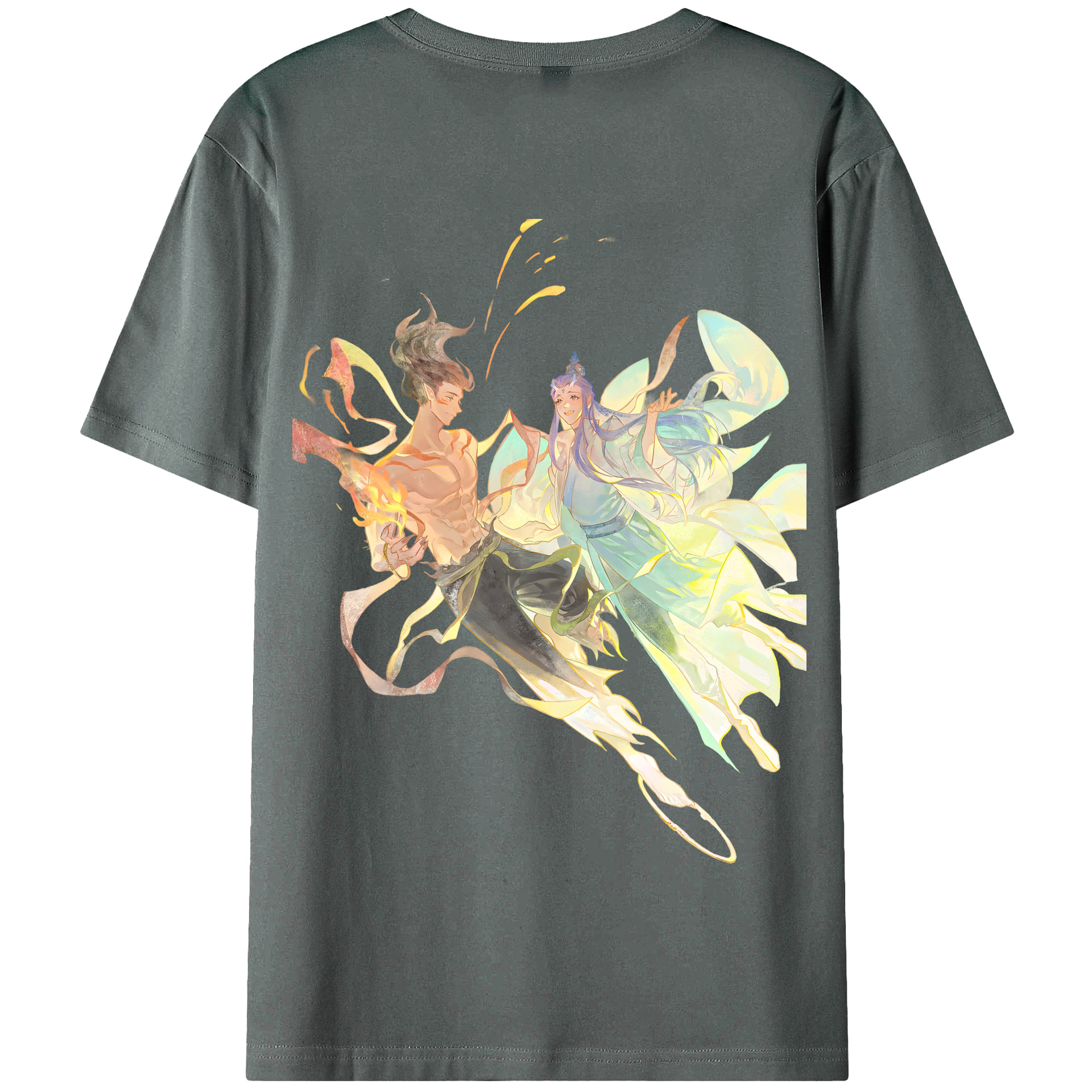 （画像用） Ne Zha 2 ナタ 魔童の大暴れ 綿100％半袖Tシャツ（背面プリント）